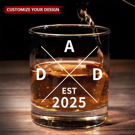 Discover Personalized New Dad Gift - Dad Established Custom Whiskey Glass