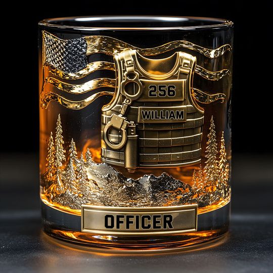 Discover Serve And Protect - Personalized Police Officer Whiskey Glass