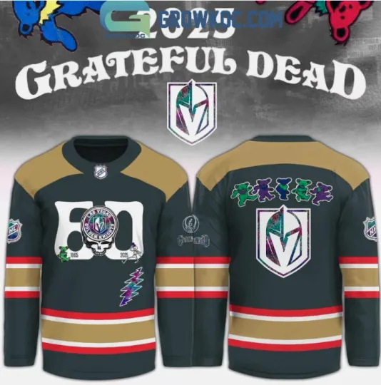 Discover Vegas Golden X Grateful Dad 60 Years Hockey Jersey Gift For Christmas