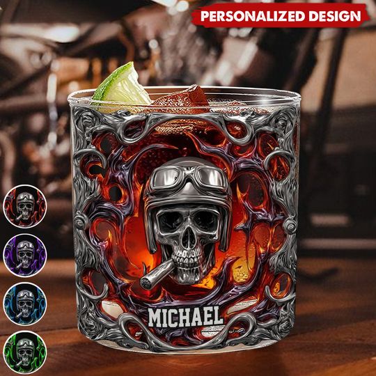 Discover Ride Or Die - Personalized Biker Whiskey Glass