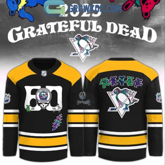 Discover Penguins x Grateful Dad 60 Years Hockey Jersey Gift For Christmas