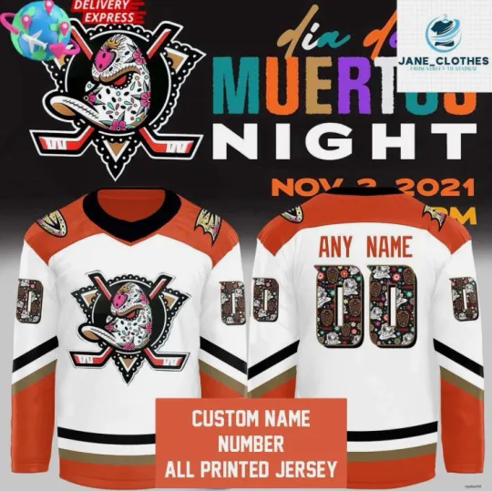 Discover Personalize Ducks Dia De Los Muertos 2025 Hockey Gift For Christmas