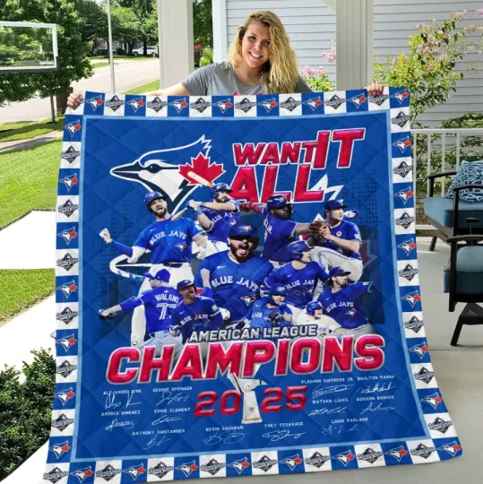 Discover Toronto Blue Jays 2025 American League Champions Quilt Blanket