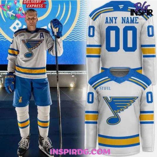 Personalize St. Louis Away 2025 White Edition Hockey Gift For Christmas