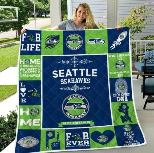 Discover Seattle Seahawks Pride Quilt Blanket for Home Decor