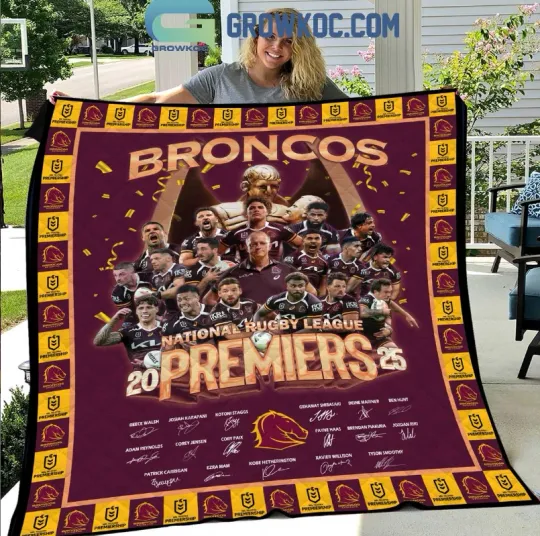 Discover Brisbane Broncos 2025 NRL Premiership Quilt Blanket