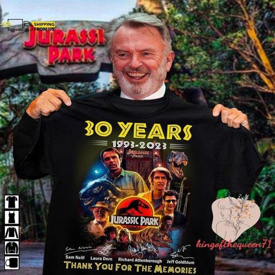 30 Years 1993-2023 Jurassic Park T-Shirt T-Rex Dinosaur Shirt