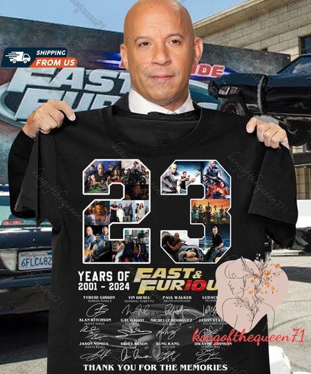 Discover Fast and Furious 23 Years T-Shirt 2001-2024 Unisex