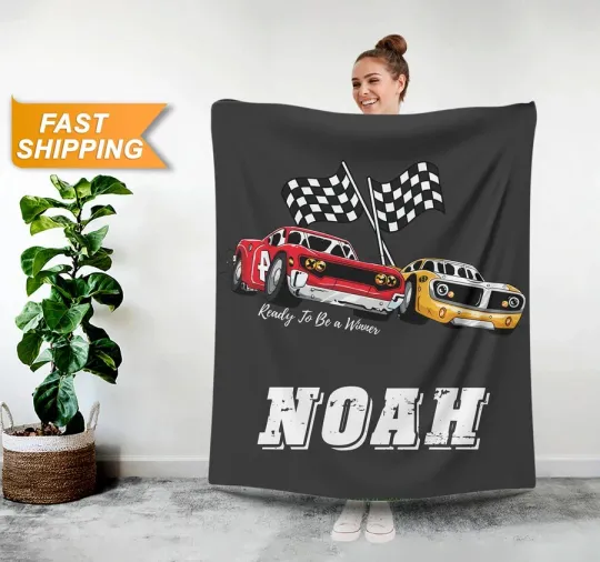 Discover Car Motorcycle Racing Blanket,Car Sport Fleece Sherpa Quilt Blanket Gift for Fan