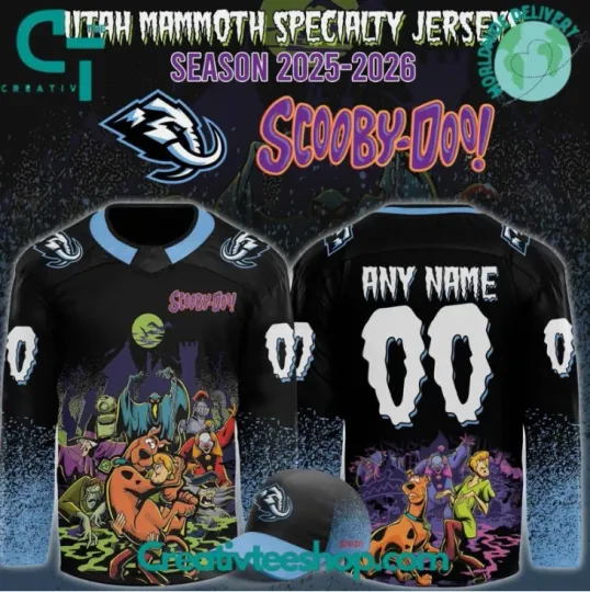 Discover Custom Utah X Scoobydoo Night 2025 Hockey Jersey Gift For Christmas