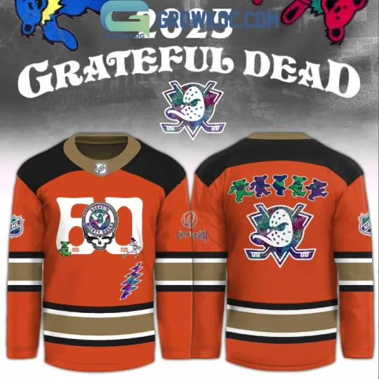 Discover Anaheim x Grateful Dad 60 Years Hockey Jersey Gift For Christmas