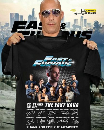 Discover Fast and Furious T-Shirt 22 Years The Fast Saga Vin Diesel Dom Toretto Thank You