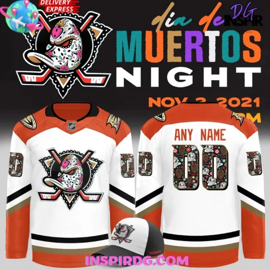 Discover Anaheim Dia De Los Muertos 2024 Hockey Jersey Gift For Christmas