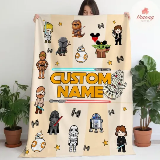 Personalized Star Wars Blanket, The Mandalorian Darth Vader Blanket