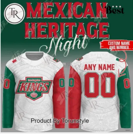 Discover Custom 2025 Los Angeles Mexican Heritage Night Hockey Gift For Christmas