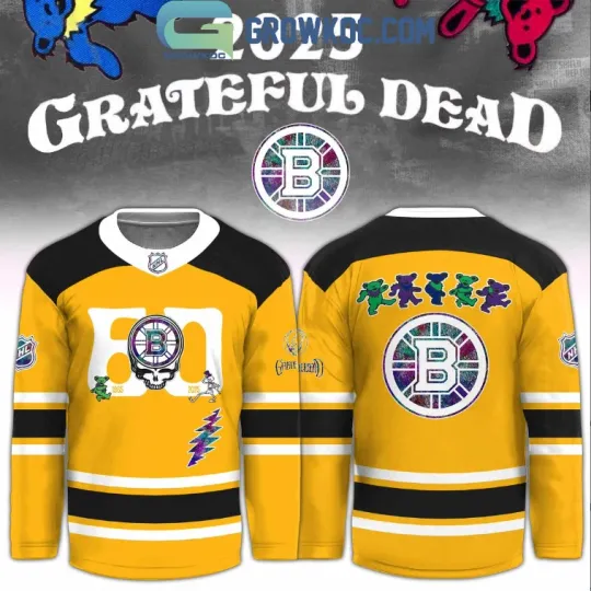 Discover Bruins x Grateful Dad 60 Years Hockey Jersey Gift For Christmas