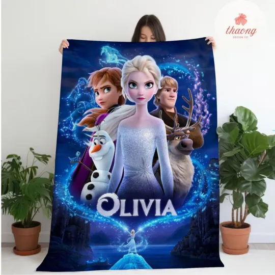 Discover Personalized Disney Frozen blanket, Elsa Anna Olaf Frozen Blanket, Disney