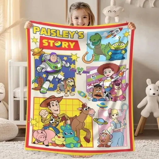 Discover Disneyland Toy Story Blanket, Woody Buzz Lightyear Jessie Toy Story Blanket,