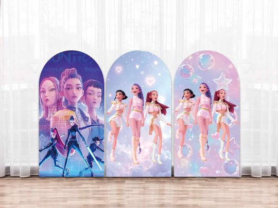 Discover Custom Demon Hunt Birthday Arch Backdrop Cover Girl Kids Idol Party Rumi Zoey Baby Chiara Decor Sign