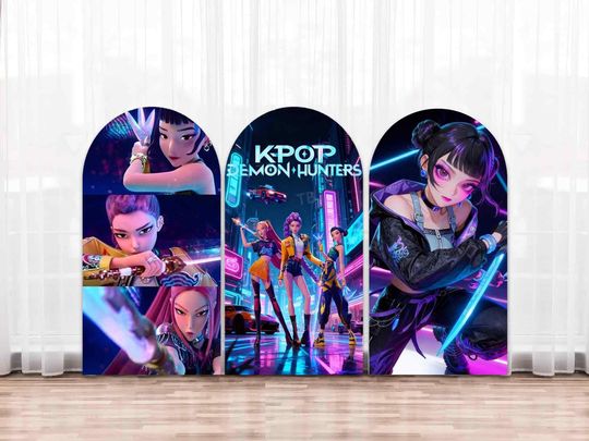 Discover KPOP Birthday Arch Backdrop Cover Girl Kids Idol Party Rumi Zoey Decor Sign