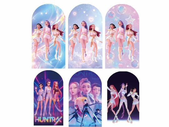 Discover Custom Demon Hunt Birthday Arch Backdrop Cover Girl Kids Idol Party Rumi Zoey Baby Chiara Decor Sign