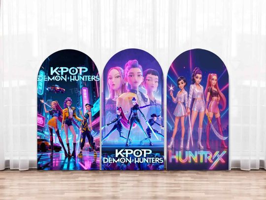 Discover Demon KPOP Birthday Arch Backdrop Cover Girl Kids Idol Party Rumi Zoey Decor Sign