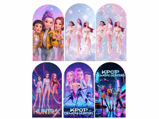 Discover Demon Hunt Birthday Arch Backdrop Cover Girl Kids Idol Party Rumi Zoey Baby Chiara Decor Sign