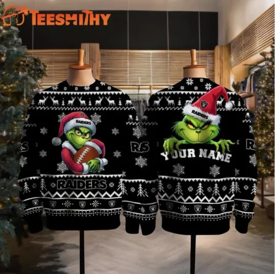 Raiders 2025 Football Personalized Ugly Christmas Sweater Gift For Christmas
