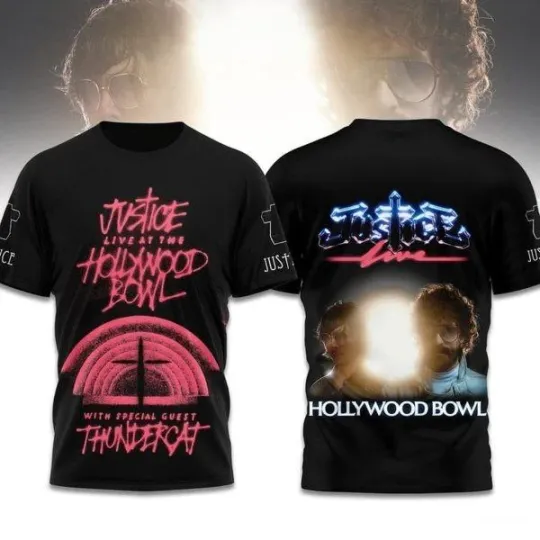 Discover Justice Live at Hollywood Bowl 3D T-Shirt with Thundercat Tour