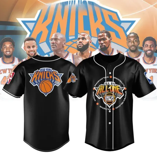 Discover NY Kni cks All-In All-One 2025 NBA Proud Baseball Jersey Black Design