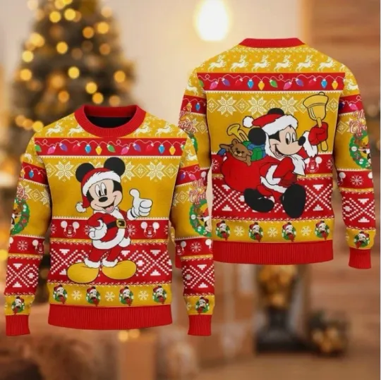 Discover Cute Mickey Mouse Ugly Christmas, Mickey Mouse Xmas Sweater Gift For Christmas