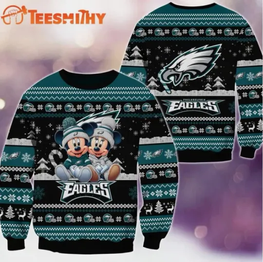 Discover Eagles Mickey Minnie Ugly Christmas Sweater Gift For Christmas