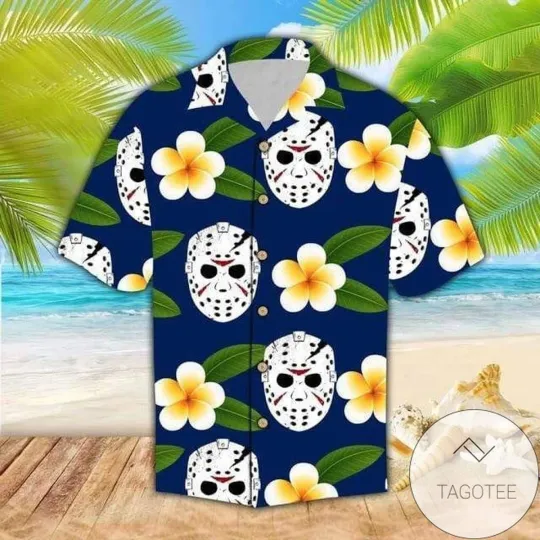 Discover Horror Night Out With Jackson Voorhees Halloween Hawaiian Shirt