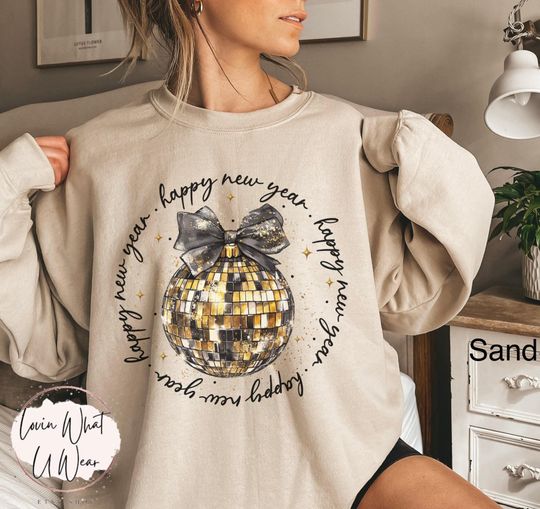 Discover Not Glitter Coquette Disco Ball New Years Sweatshirt Happy New Year Shirt 2026 Shirt New Years Eve Party Top Ball Drop Shirt Winter Sweater