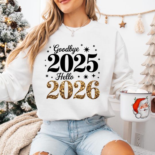 Discover Goodbye 2025 Hello 2026 Sweatshirt | Happy New Year 2026| Holiday Xmas Toddler Youth Sweatshirt
