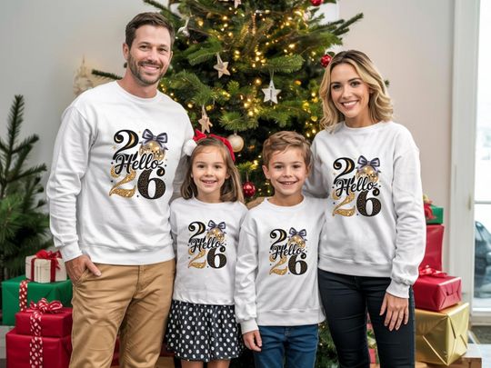 Discover Hello 2026 Family Sweatshirt, New Year's Eve Party Top, Cruise Vacation Matching Shirt, Christmas Holiday Tee