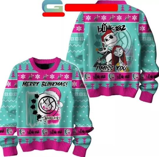 B182 The Nightmare Before Christmas I Miss You Ugly Sweater 3D GLC056229