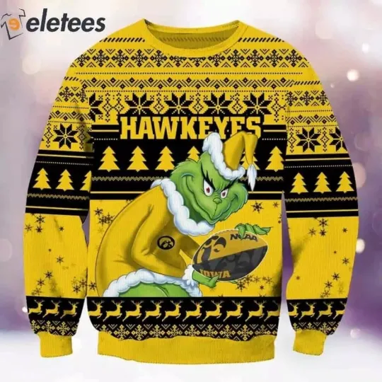 Discover Hawkeyes Grnch Christmas Ugly Sweater 3D GLC055160