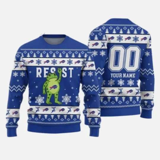 Discover Personallized 2026 Christmas Bills Portland Frog Resist Ugly Sweater