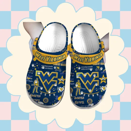 Discover Unique Navy Blue WestVGN ountaineers Sport Clogs For Fans