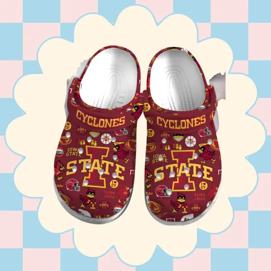 Discover Non-slip IowaStateCyc.lones Sport Red Clogs