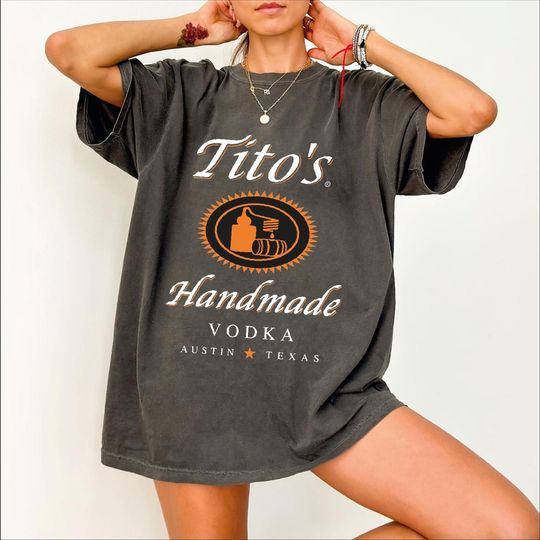 Tito's Handmade Vodka T-Shirt Austin Texas Label