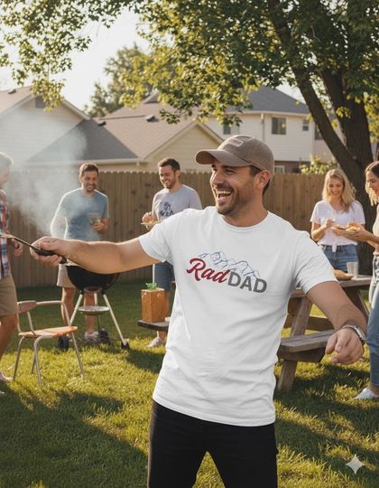 Discover Rad Dad Blue Mountains T-Shirt -Funny CCOORS Light Mens Tee, Comfort Colors 1717 Tee for Husbands, Beer Drinking Dad Tee, Beer Dad Gift