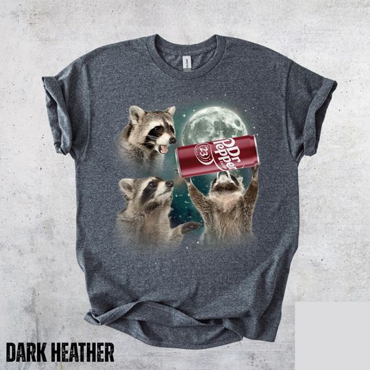 Discover Cool Raccoon Graphic Tee, Fun Animal Lover Shirt, Dr Pepper Funny T-Shirt