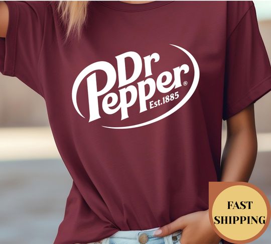 Discover Retro Dr Pepper Logo T-Shirt: Est. 1885 Soda Tee