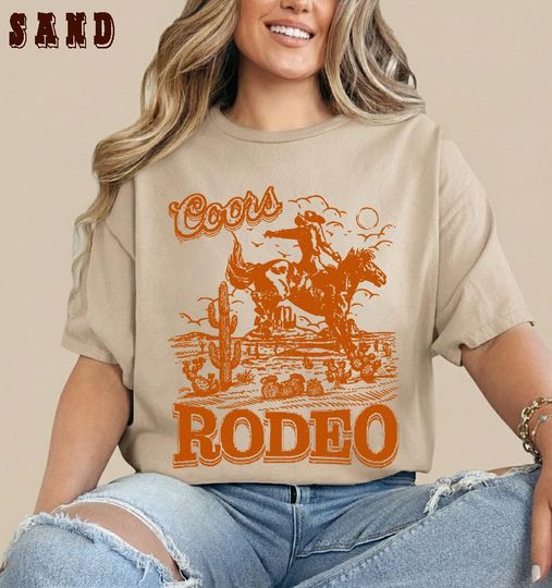 Discover CCOORS Rodeo Shirt, Vintage Western Graphic Tee, Cowboy Aesthetic Country Concert Gift