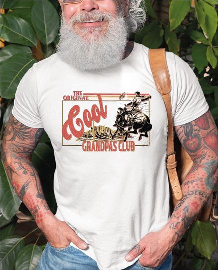 Discover Cool Grandpas Club Shirt | Cowboy Husband Shirt | Western Grandpas T-Shirt | Grandpa Shirt