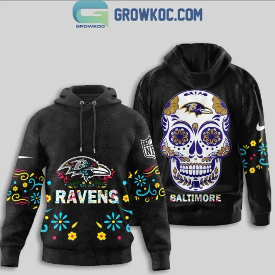 Discover Ravens Dia De Los Muertos 2025 Hoodie 3D