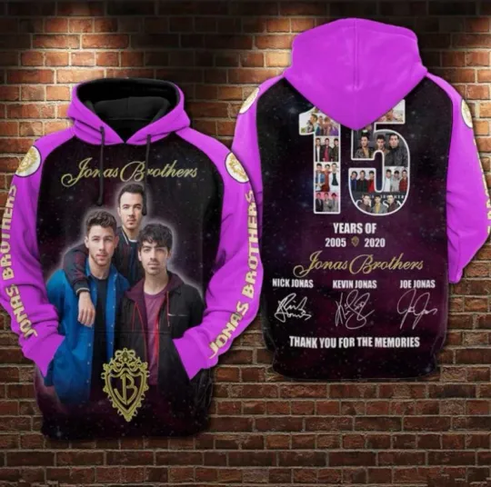 Jonas Brothers 2005-2020 Thank You 3D hoodie