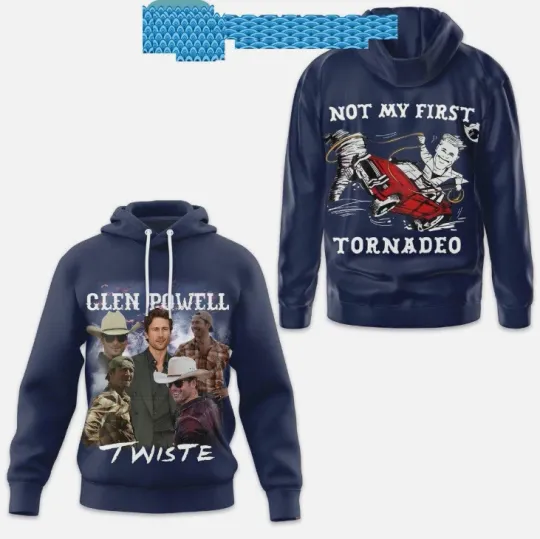 Discover Twisters Glen Powell Not My First Tornadeo Hoodie 3D